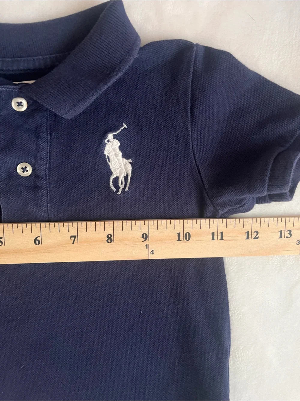Ralph Lauren Navy Polo with Large White Embroidered Pony